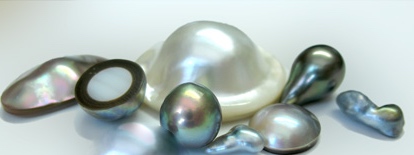Forskellige typer saltvandsperler (Cortez, tahiti, akoya m.fl.)